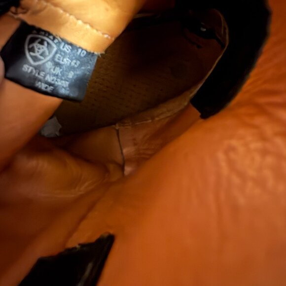 Mens Ariat ATS Heritage Black Leather Roper Western Boots Size 10 W #34101 - Picture 14 of 16